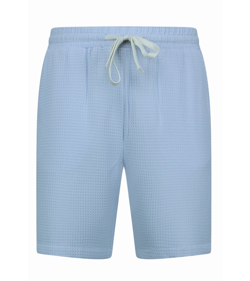 Martina Camisa holgada acanalada - Conjunto de verano para hombre - Dos piezas - Conjunto - 0095 - Azul