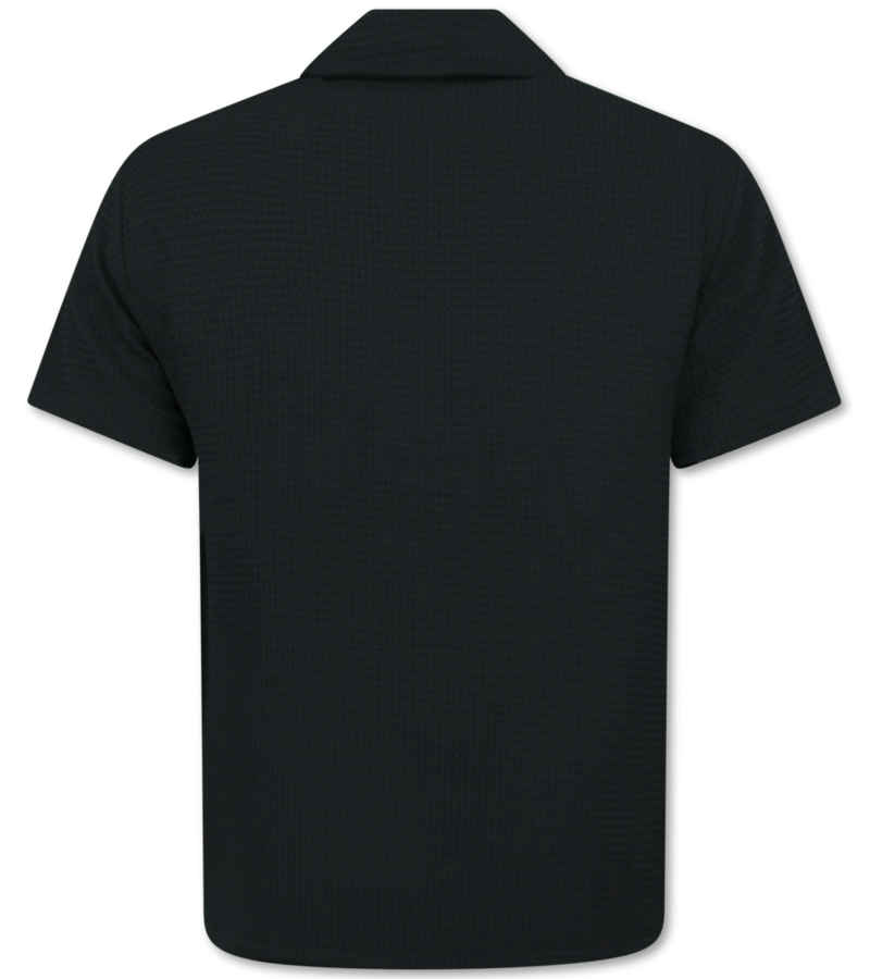 Martina Camisa oversize acanalada - Conjunto de verano para hombre - Dos piezas - Conjunto - 0095 - Negro