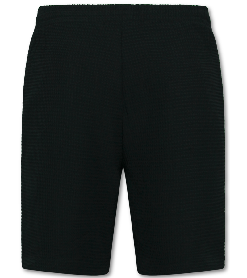 Martina Camisa oversize acanalada - Conjunto de verano para hombre - Dos piezas - Conjunto - 0095 - Negro