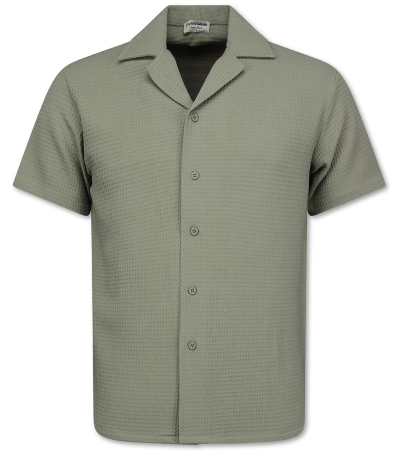 Martina Camisa oversize acanalada - Conjunto de verano para hombre - Conjunto de dos piezas - Conjunto - 0095 - Gris