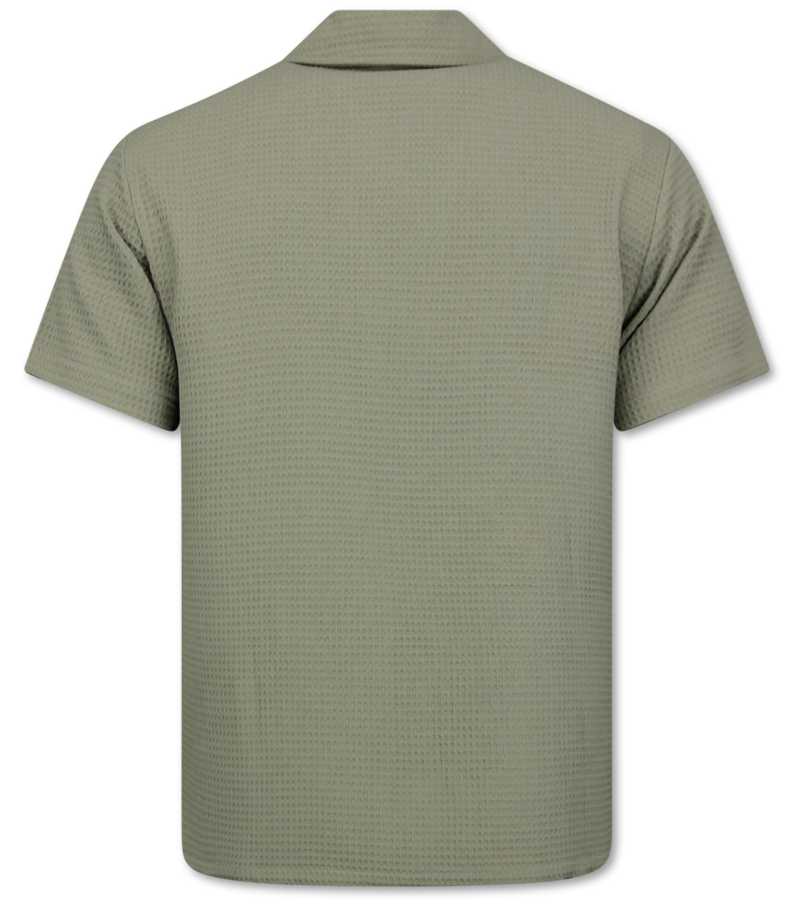 Martina Camisa oversize acanalada - Conjunto de verano para hombre - Conjunto de dos piezas - Conjunto - 0095 - Gris