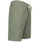 Martina Camisa oversize acanalada - Conjunto de verano para hombre - Conjunto de dos piezas - Conjunto - 0095 - Gris