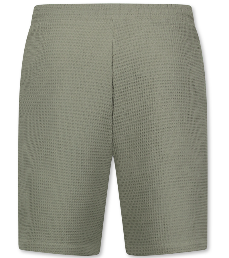 Martina Camisa oversize acanalada - Conjunto de verano para hombre - Conjunto de dos piezas - Conjunto - 0095 - Gris