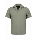 Martina Camisa oversize acanalada - Conjunto de verano para hombre - Conjunto de dos piezas - Conjunto - 0095 - Gris