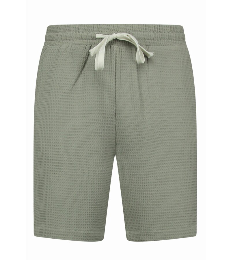 Martina Camisa oversize acanalada - Conjunto de verano para hombre - Conjunto de dos piezas - Conjunto - 0095 - Gris