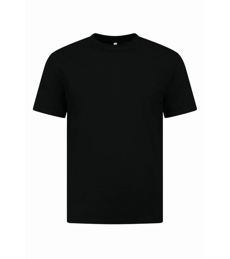 New Ment Camiseta Oversize para Hombre - Camiseta Lisa Blanca - 6530 - Negro