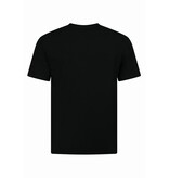 New Ment Camiseta Oversize para Hombre - Camiseta Lisa Blanca - 6530 - Negro