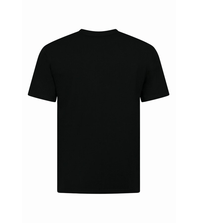 New Ment Camiseta Oversize para Hombre - Camiseta Lisa Blanca - 6530 - Negro