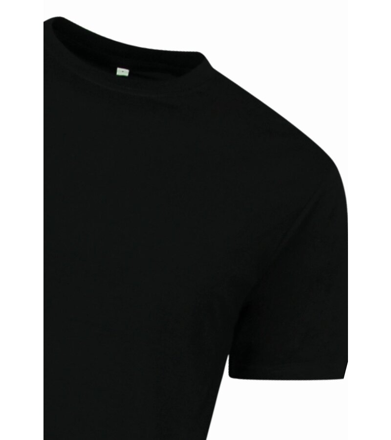 New Ment Camiseta Oversize para Hombre - Camiseta Lisa Blanca - 6530 - Negro
