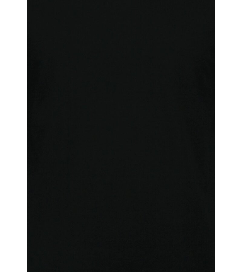 New Ment Camiseta Oversize para Hombre - Camiseta Lisa Blanca - 6530 - Negro