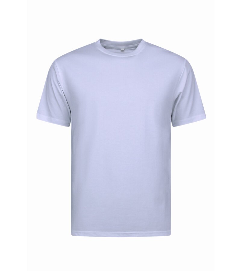 New Ment Camiseta holgada para hombre - Camiseta lisa en blanco - 6530 - Blanco