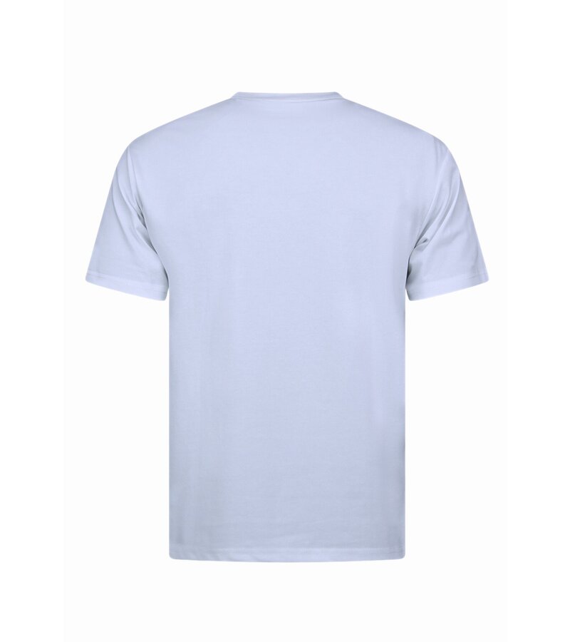 New Ment Camiseta holgada para hombre - Camiseta lisa en blanco - 6530 - Blanco