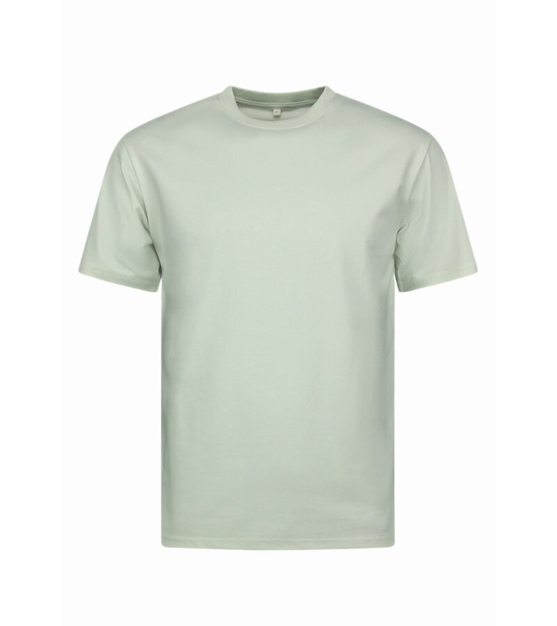 New Ment Camiseta Oversize para Hombre - Camiseta Lisa Blanca - 6530 - Beige
