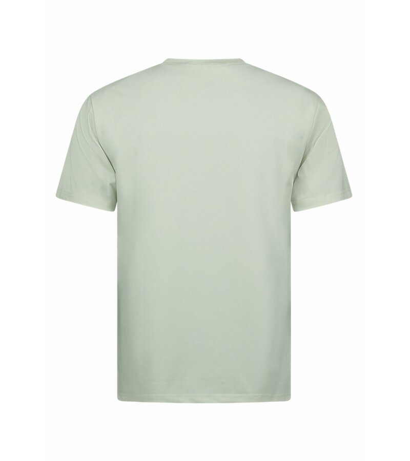New Ment Camiseta Oversize para Hombre - Camiseta Lisa Blanca - 6530 - Beige