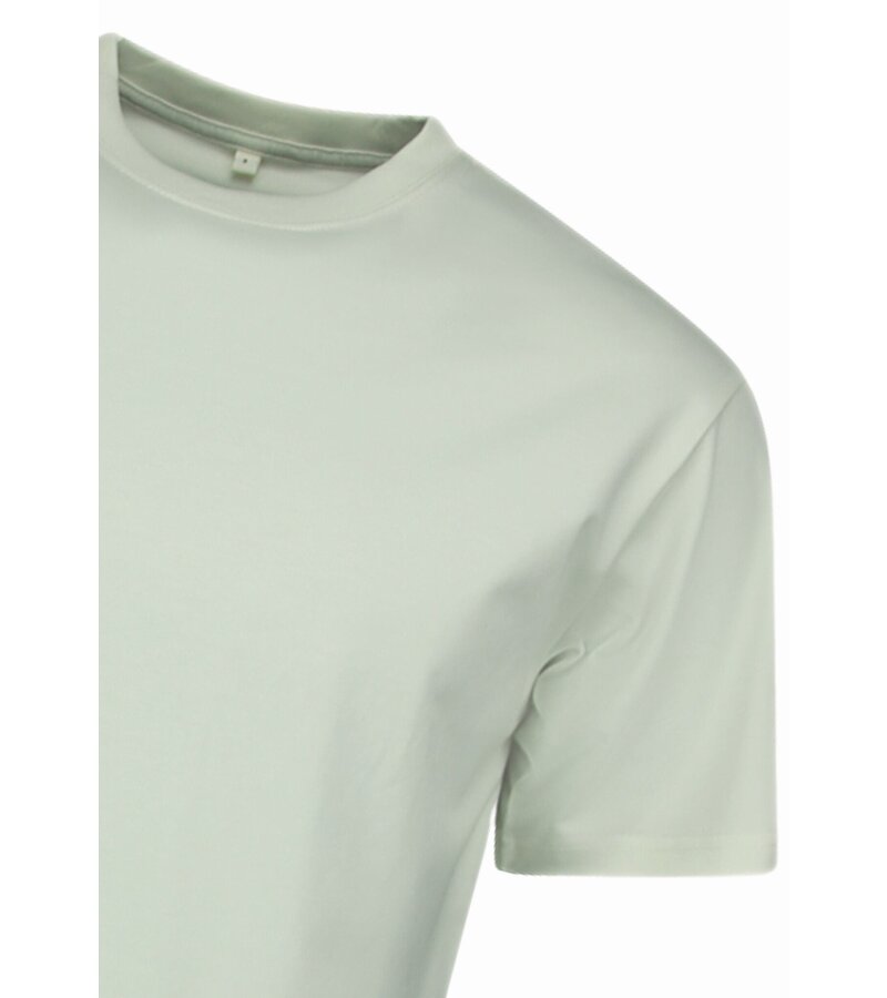 New Ment Camiseta Oversize para Hombre - Camiseta Lisa Blanca - 6530 - Beige