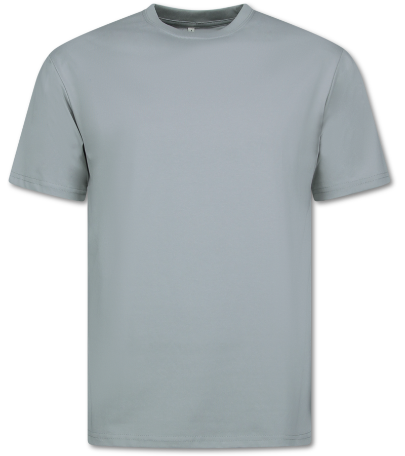 New Ment Camiseta holgada para hombre - Camiseta lisa blanca - 6530 - Gris