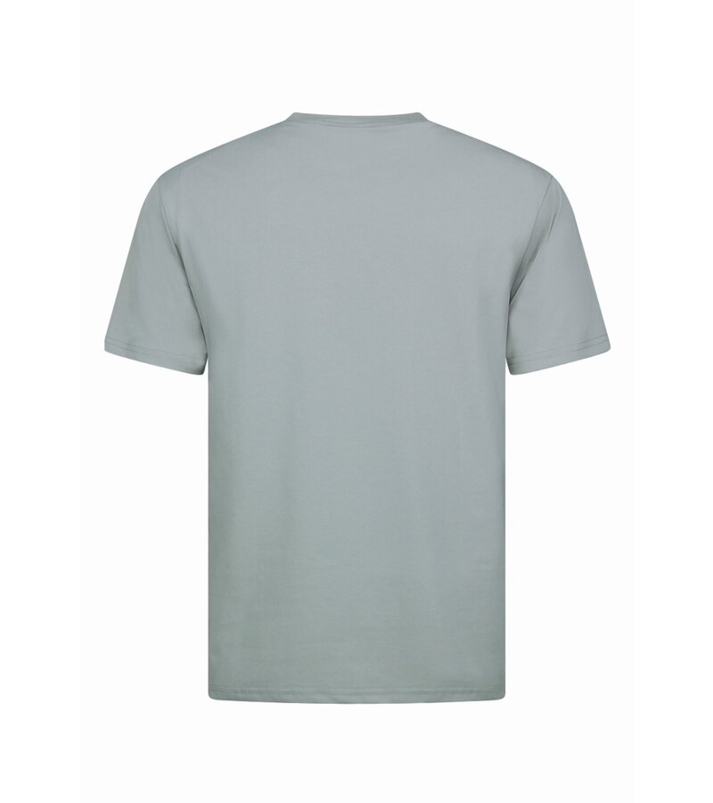 New Ment Camiseta holgada para hombre - Camiseta lisa blanca - 6530 - Gris