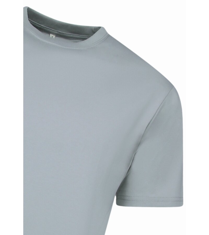 New Ment Camiseta holgada para hombre - Camiseta lisa blanca - 6530 - Gris
