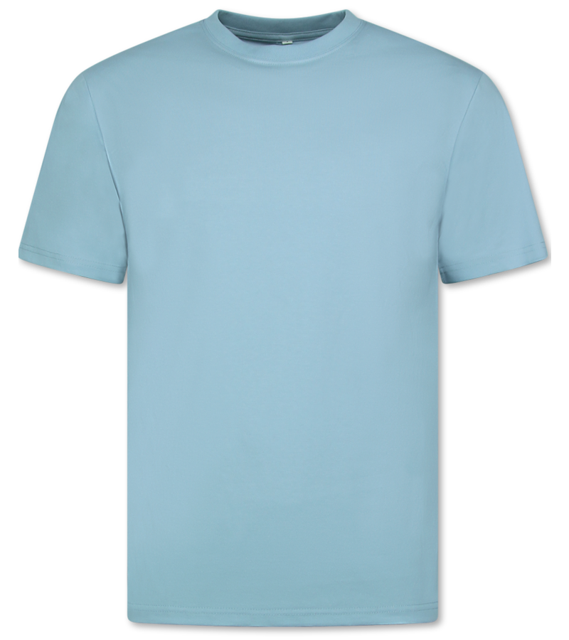 New Ment Camiseta Oversize para Hombre - Camiseta Lisa Blanca - 6530 - Azul