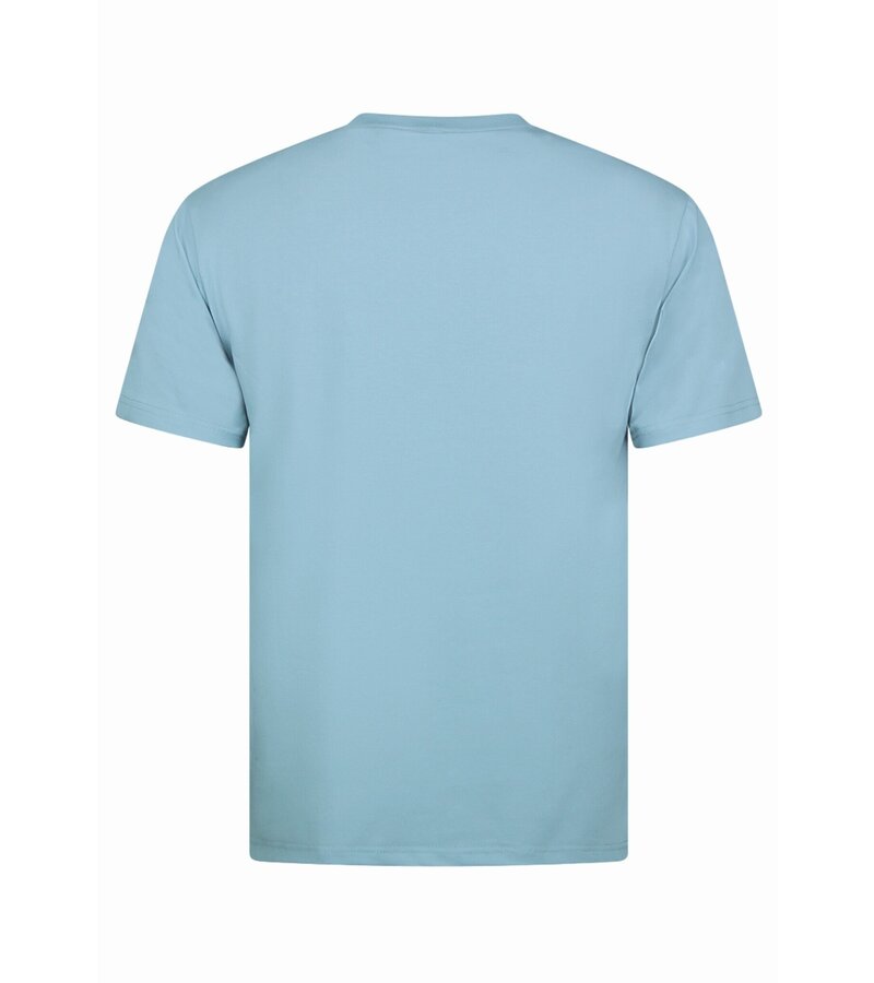 New Ment Camiseta Oversize para Hombre - Camiseta Lisa Blanca - 6530 - Azul