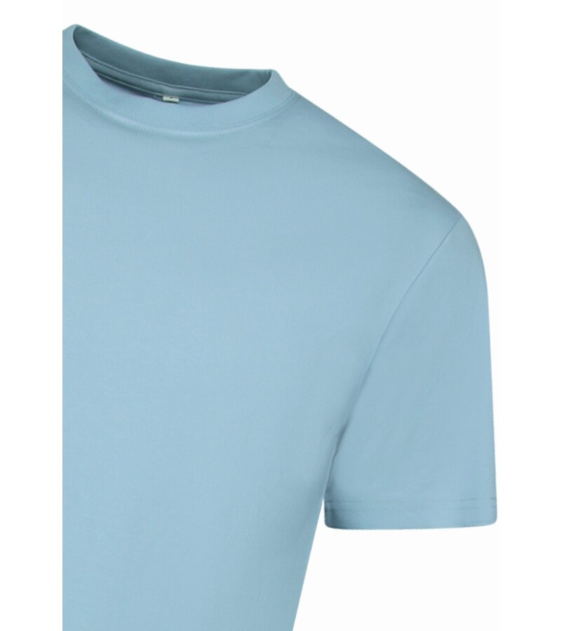 New Ment Camiseta Oversize para Hombre - Camiseta Lisa Blanca - 6530 - Azul