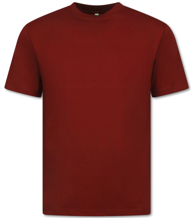 New Ment Camiseta Oversize para Hombre - Camiseta Lisa Blanca - 6530 - Burdeos
