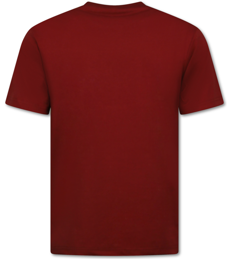 New Ment Camiseta Oversize para Hombre - Camiseta Lisa Blanca - 6530 - Burdeos