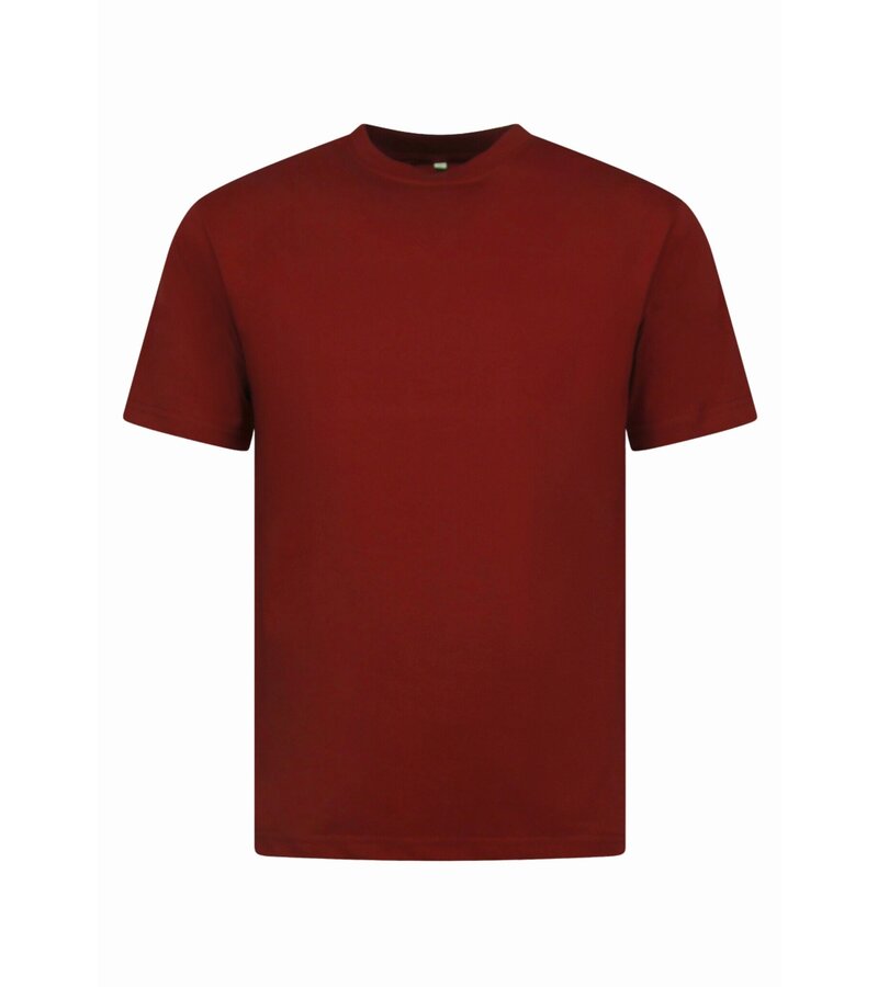 New Ment Camiseta Oversize para Hombre - Camiseta Lisa Blanca - 6530 - Burdeos