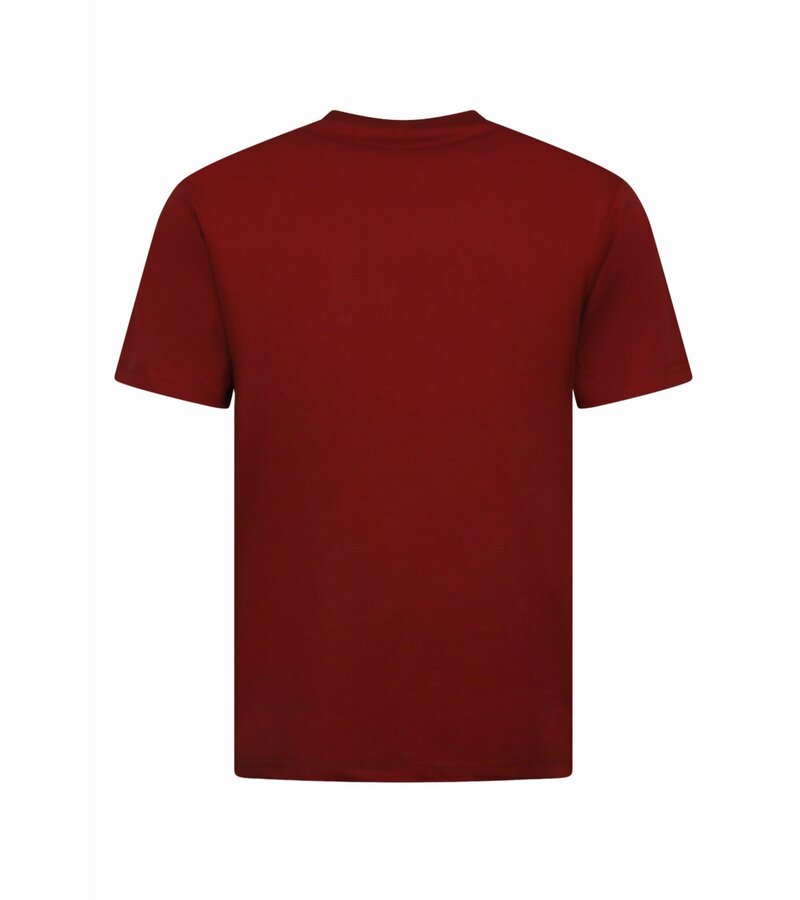 New Ment Camiseta Oversize para Hombre - Camiseta Lisa Blanca - 6530 - Burdeos