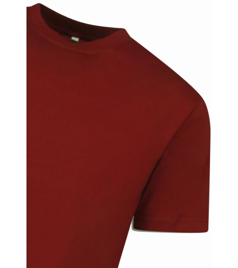 New Ment Camiseta Oversize para Hombre - Camiseta Lisa Blanca - 6530 - Burdeos