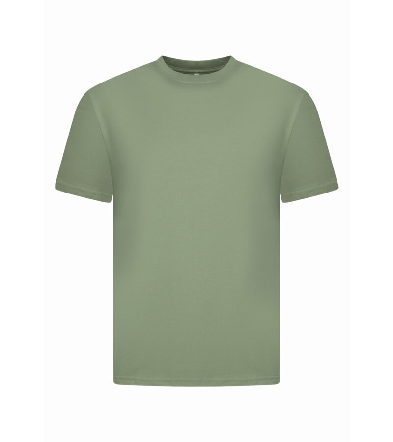 New Ment Camiseta Oversize para Hombre - Camiseta Lisa Blanca - 6530 - Verde