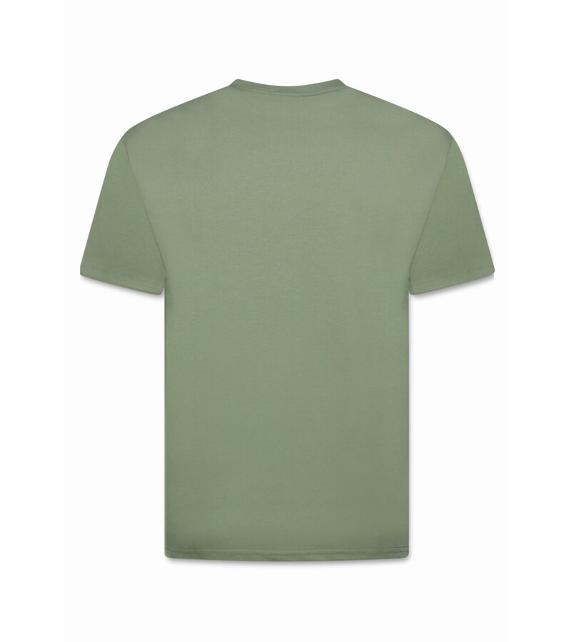 New Ment Camiseta Oversize para Hombre - Camiseta Lisa Blanca - 6530 - Verde