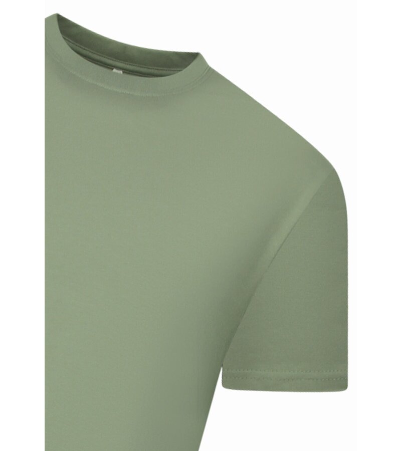 New Ment Camiseta Oversize para Hombre - Camiseta Lisa Blanca - 6530 - Verde