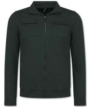 Baker's Camiseta interior con cremallera para hombre - Sin capucha - Chaleco deportivo para hombre - 579 - Negro
