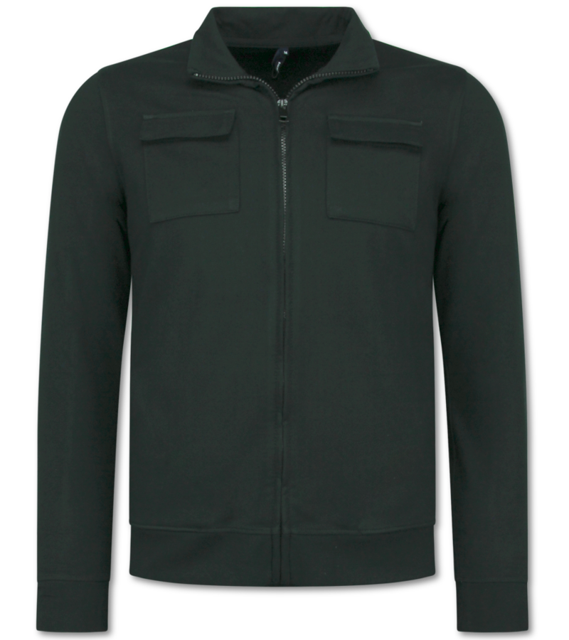 Baker's Camiseta interior con cremallera para hombre - Sin capucha - Chaleco deportivo para hombre - 579 - Negro