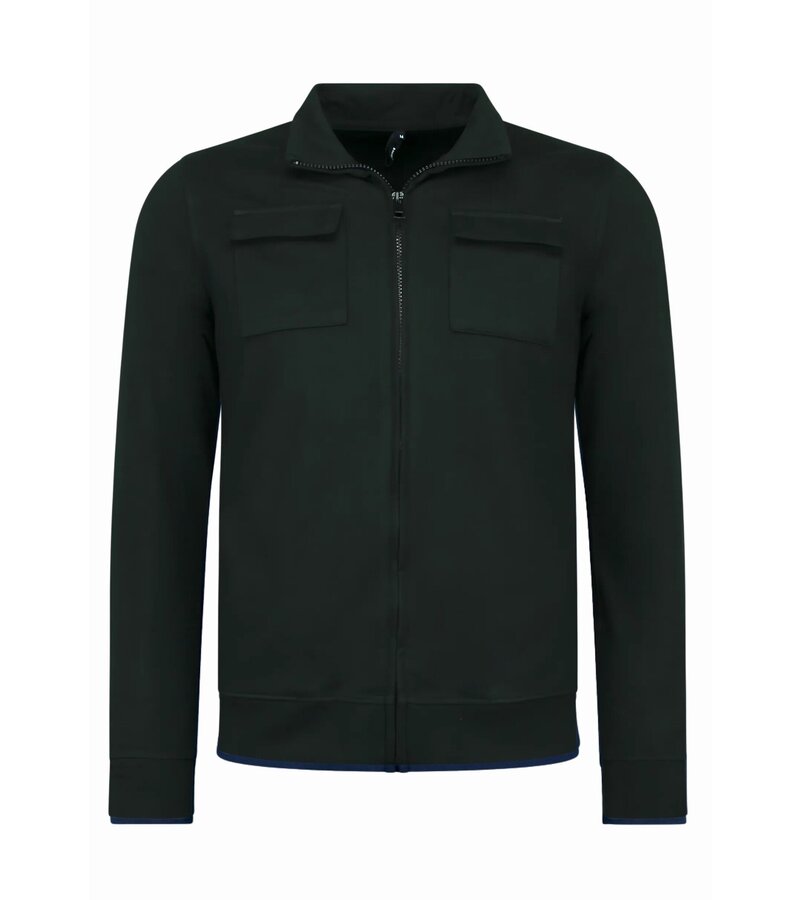 Baker's Camiseta interior con cremallera para hombre - Sin capucha - Chaleco deportivo para hombre - 579 - Negro