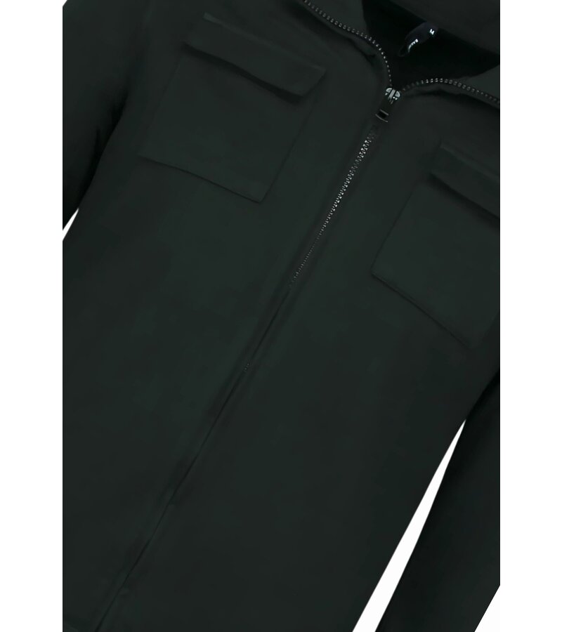 Baker's Camiseta interior con cremallera para hombre - Sin capucha - Chaleco deportivo para hombre - 579 - Negro