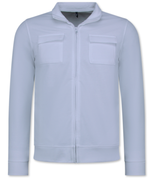 Baker's Camiseta interior con cremallera para hombre - Sin capucha - Chaleco deportivo para hombre - 579 - Blanco