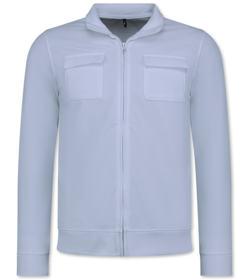 Baker's Camiseta interior con cremallera para hombre - Sin capucha - Chaleco deportivo para hombre - 579 - Blanco