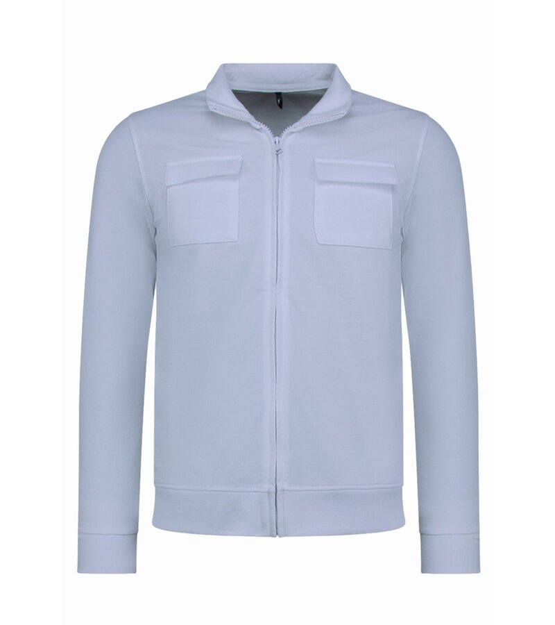 Baker's Camiseta interior con cremallera para hombre - Sin capucha - Chaleco deportivo para hombre - 579 - Blanco