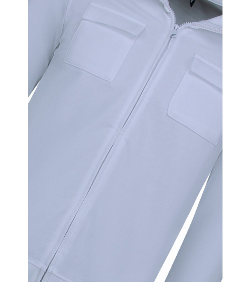 Baker's Camiseta interior con cremallera para hombre - Sin capucha - Chaleco deportivo para hombre - 579 - Blanco