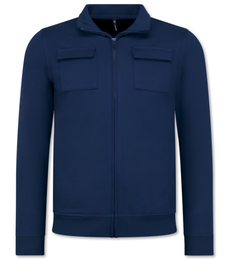 Baker's Camiseta interior con cremallera para hombre - Sin capucha - Chaleco deportivo para hombre - 579 - Azul