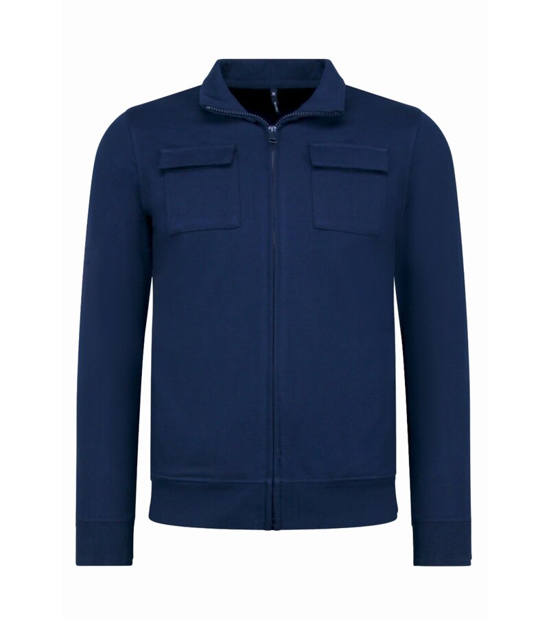 Baker's Camiseta interior con cremallera para hombre - Sin capucha - Chaleco deportivo para hombre - 579 - Azul