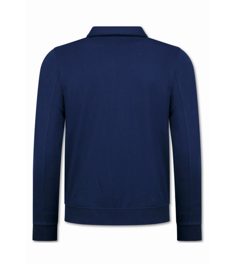 Baker's Camiseta interior con cremallera para hombre - Sin capucha - Chaleco deportivo para hombre - 579 - Azul