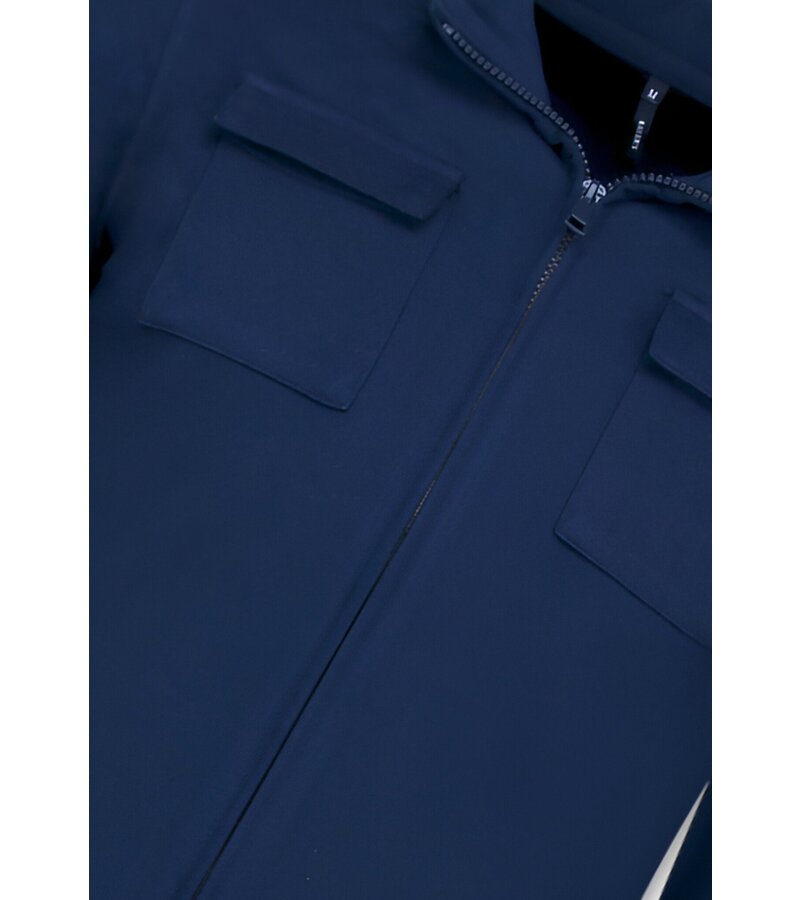 Baker's Camiseta interior con cremallera para hombre - Sin capucha - Chaleco deportivo para hombre - 579 - Azul
