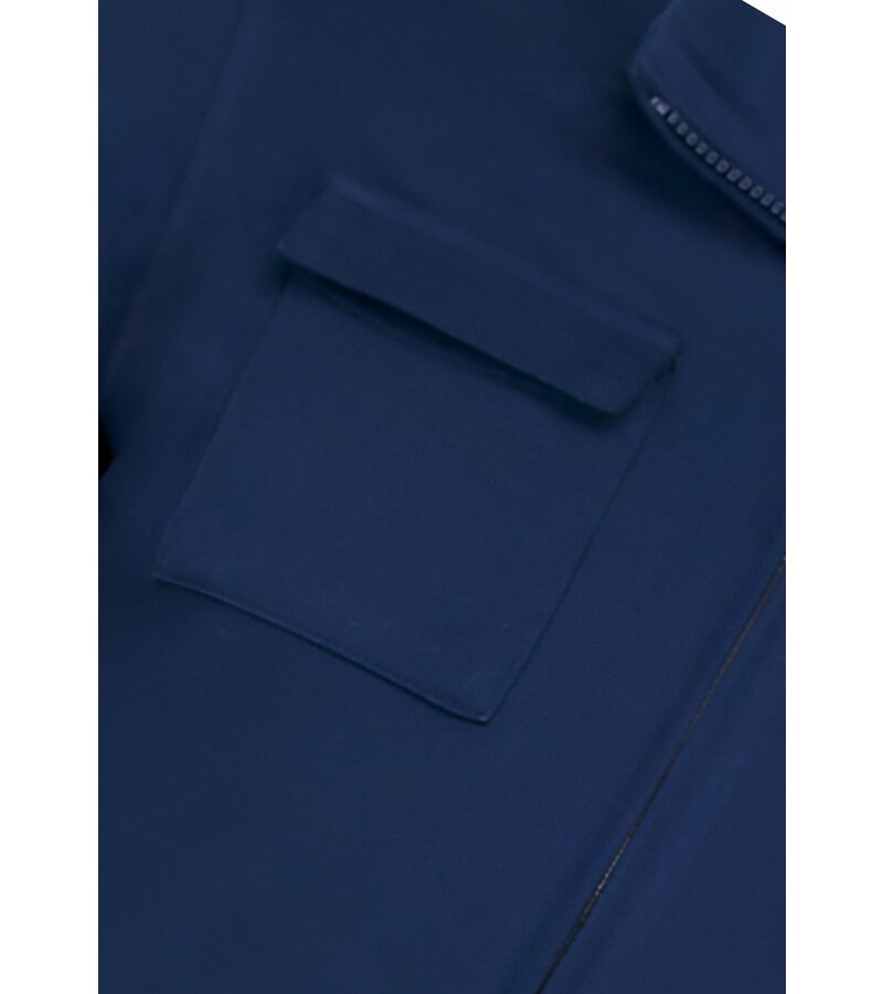Baker's Camiseta interior con cremallera para hombre - Sin capucha - Chaleco deportivo para hombre - 579 - Azul