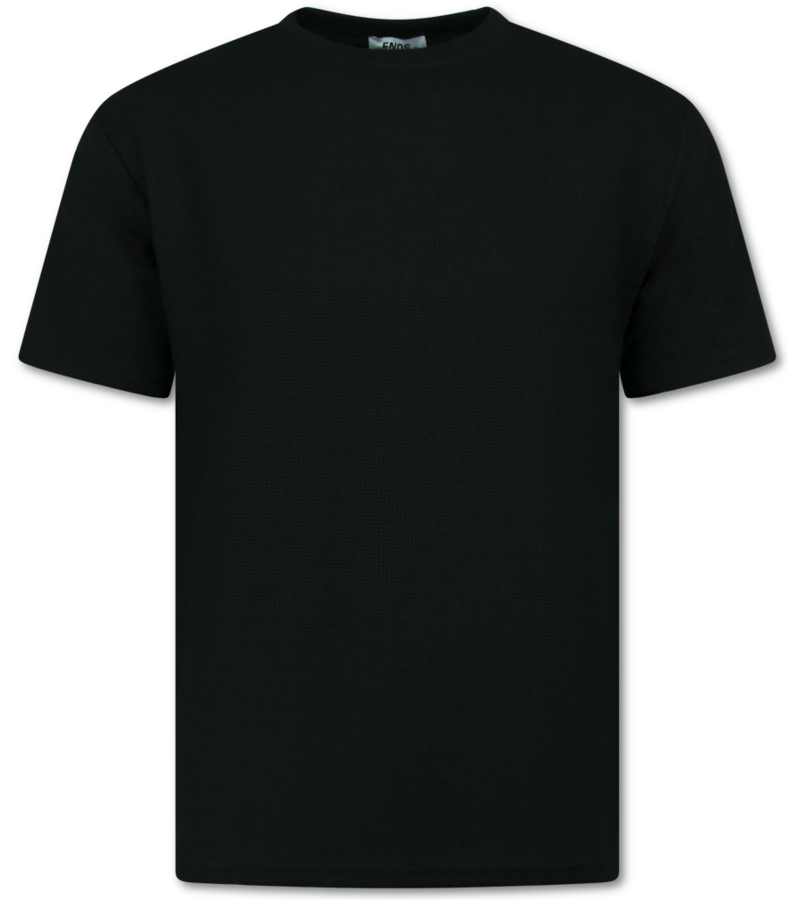 Enos Conjunto de verano para hombre - Oversize acanalado - Conjunto de dos piezas - Conjunto - F-918 - Negro