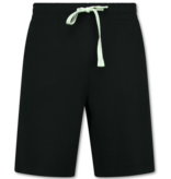 Enos Conjunto de verano para hombre - Oversize acanalado - Conjunto de dos piezas - Conjunto - F-918 - Negro