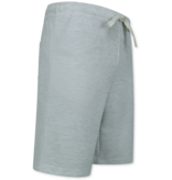 Enos Conjunto de verano para hombre - Oversize acanalado - Conjunto de dos piezas - Conjunto doble - Conjunto a juego - F-918 - Gris