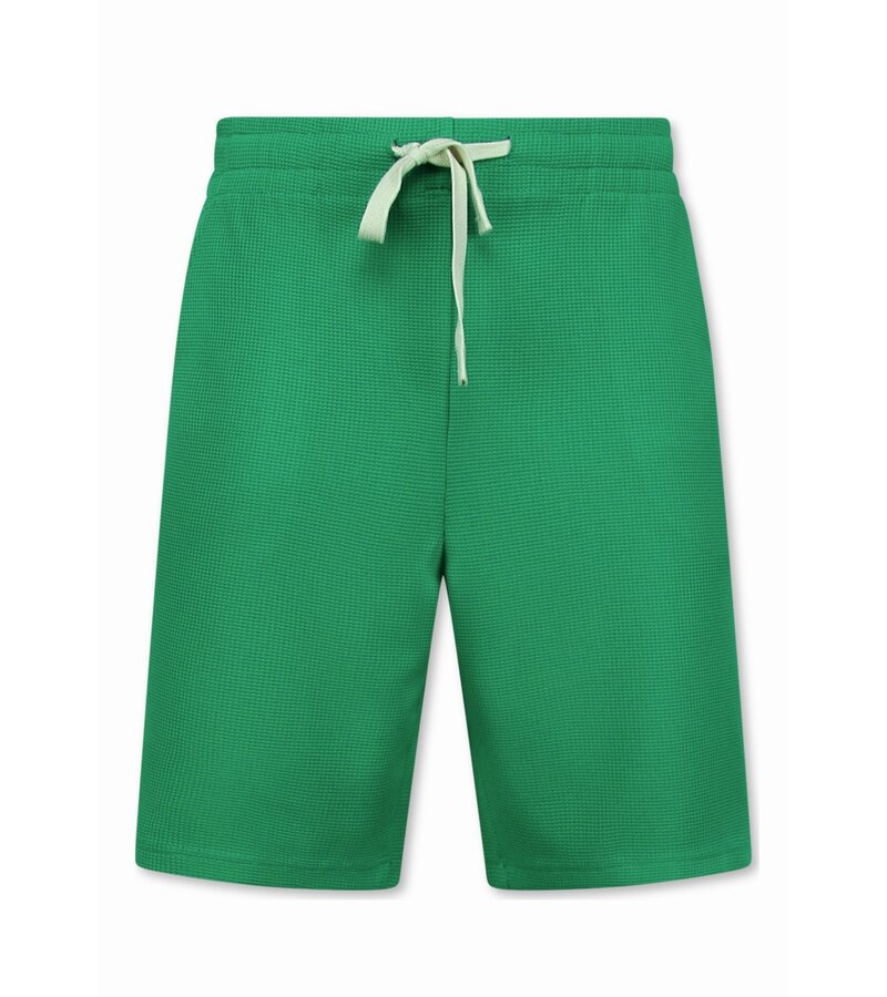Enos Conjunto de verano para hombre - Oversize acanalado - Conjunto de dos piezas - Conjunto doble - Conjunto a juego - F-918 - Verde